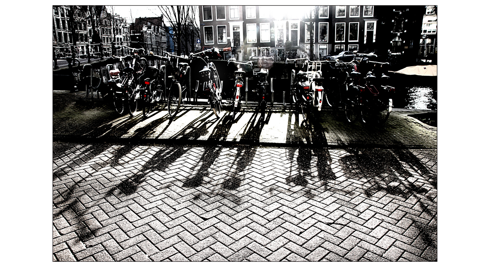 Amsterdam Fahrräder Gegenlicht