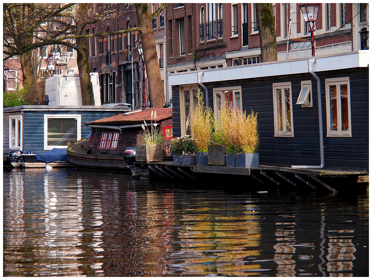 Amsterdam - Hausboote an der Herengracht