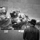 an American in the British Museum admiring the Greek sculptures of Parthenon