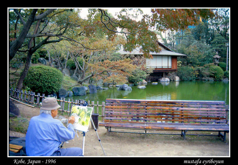 An artist in Kobe, Japan