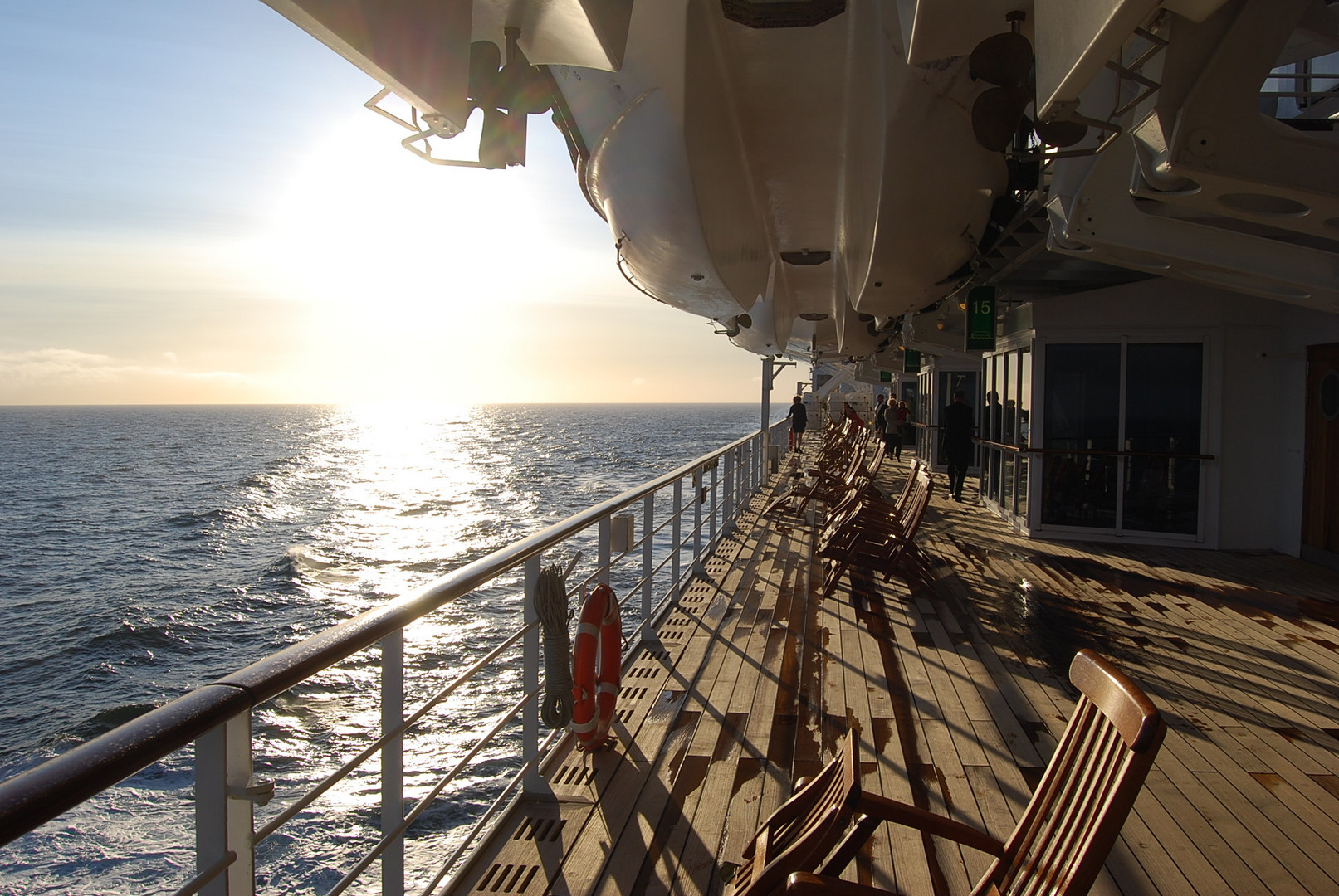 An Bord der Queen Mary 2 auf hoher See zwischen Nowegen und Dänemark