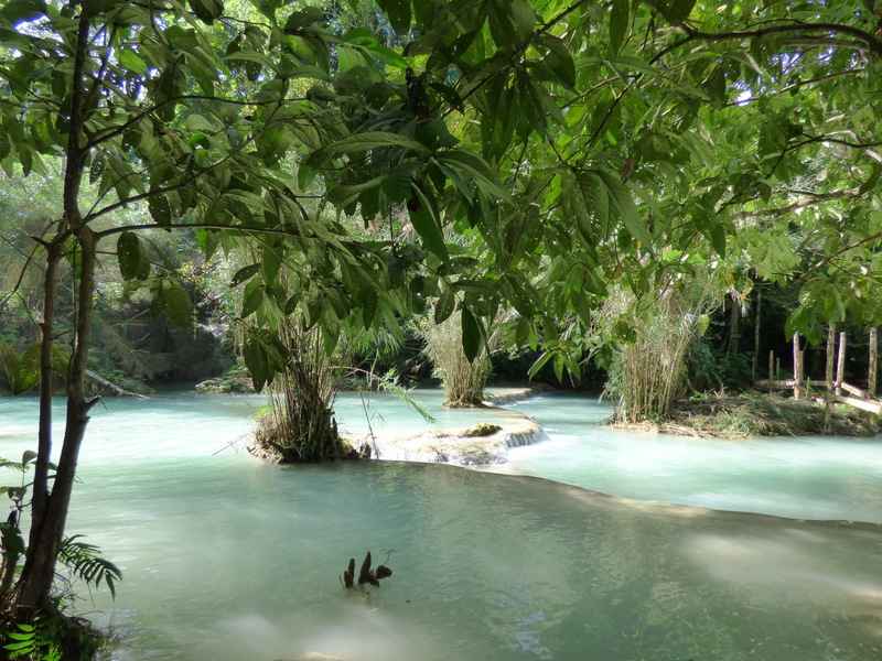 an den Kuangsi Wasserfällen