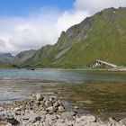 An der Brücke von Gimsøy zur Insel Austvågøy...