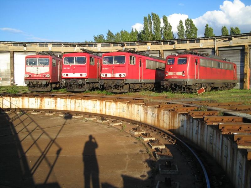 an der Drehscheibe im Bahnbetriebswerk Leipzig-Engelsdorf