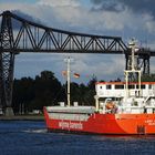 an der Eisenbahn-Hochbrücke in Rendsburg 