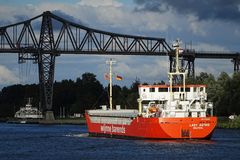 an der Eisenbahn-Hochbrücke in Rendsburg 