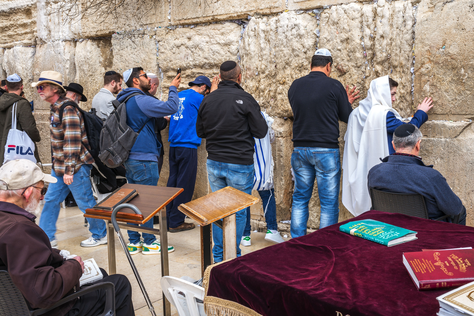 An der Klagemauer auf dem Tempelberg in Jerusalem