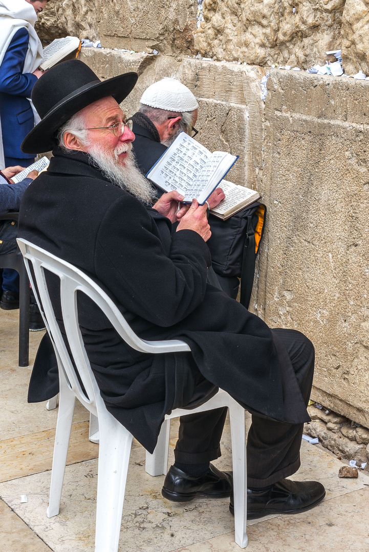 An der Klagemauer auf dem Tempelberg in Jerusalem