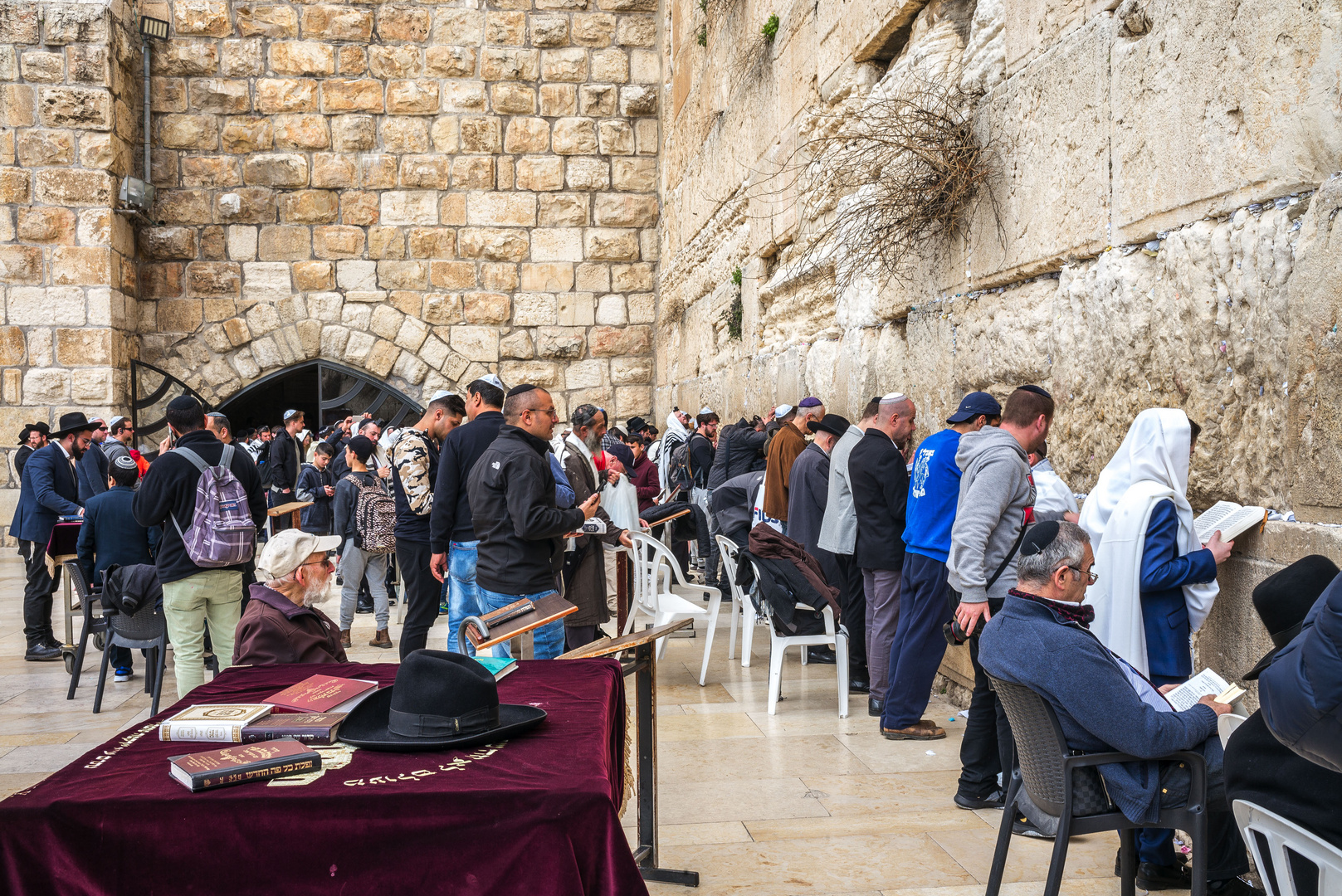 An der Klagemauer auf dem Tempelberg in Jerusalem