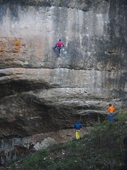 An der Kletterwand