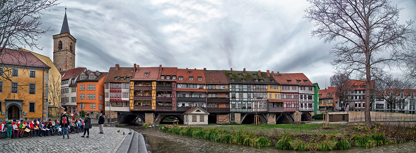 An der Krämerbrücke in Erfurt