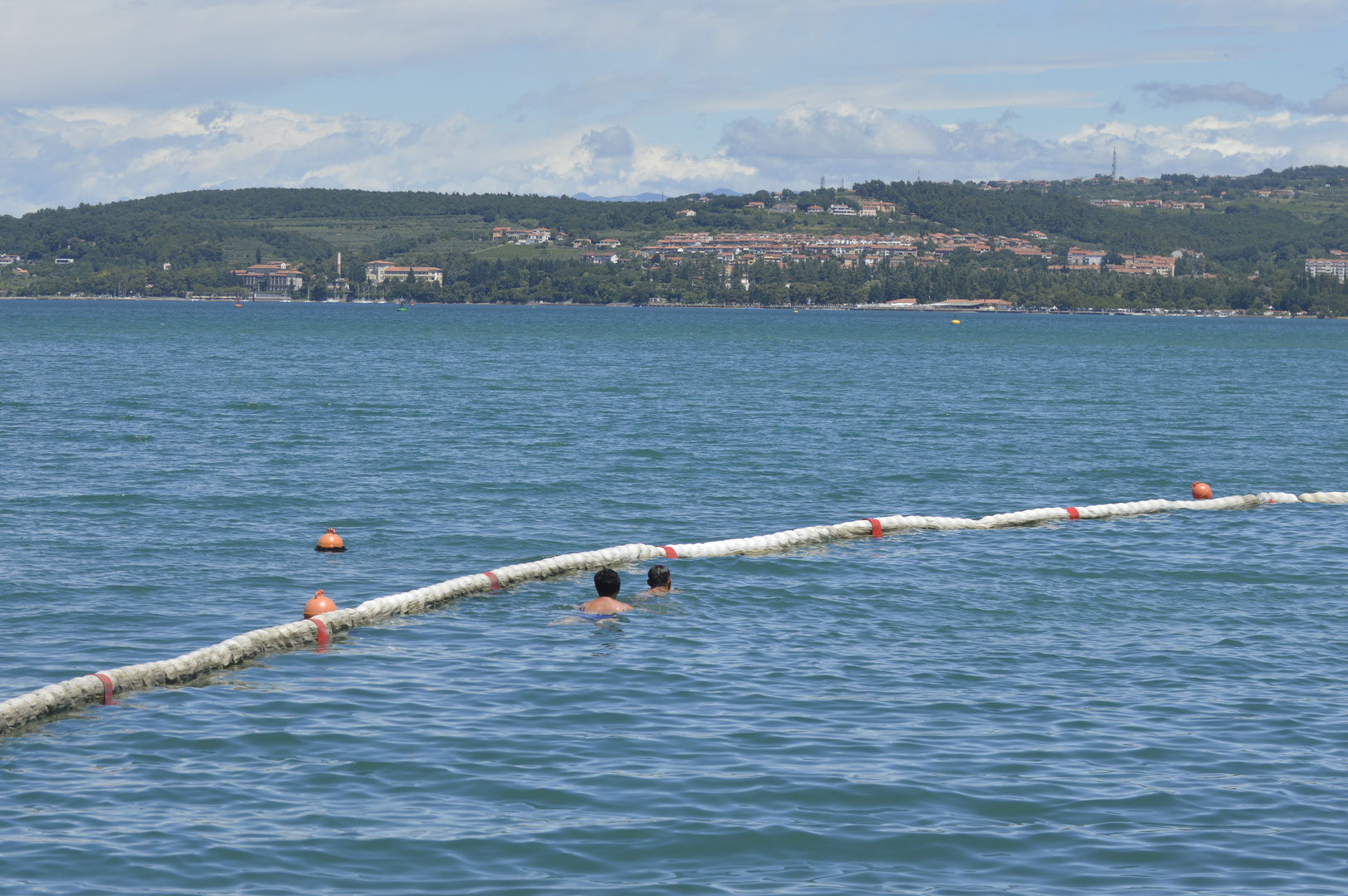 an der Leine schwimmen