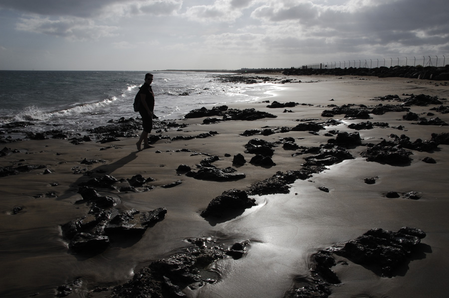 an der Playa de guacimeta auf Lanzarote