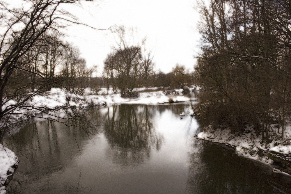 An der Saale wintern Strand