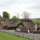 An der Weser in Lemwrder Stehen die Schön Reddach Häuser aus Alte Zeiter 