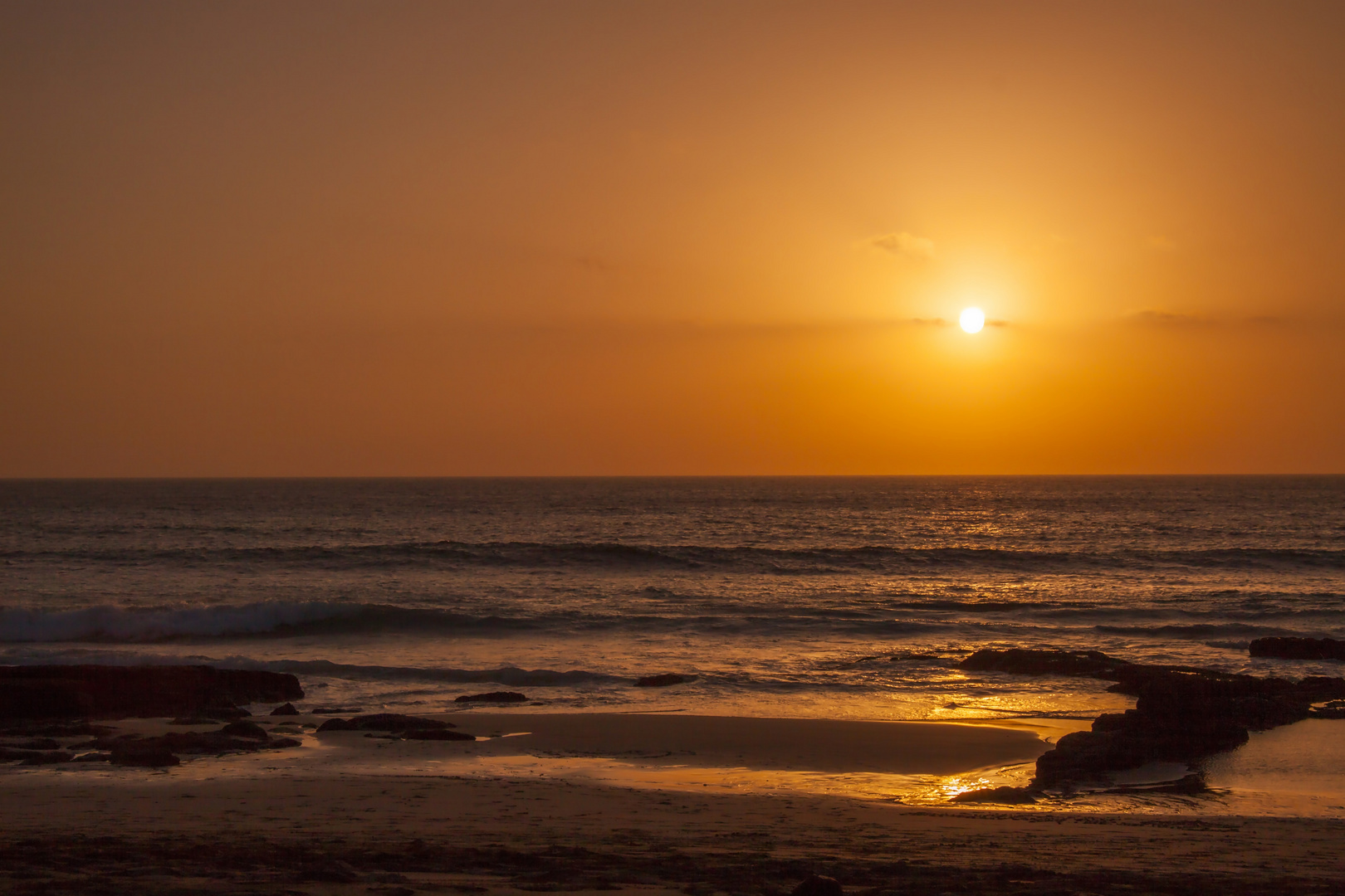 An der Westküste Fuerteventuras - Sonnenuntergang bei El Cotillo