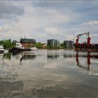 An der Wiesbadenbrücke mit Blick zum Bontekai