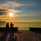 An dieser Stelle kann man den Sonnenuntergang am Genfer See / Montreux genießen