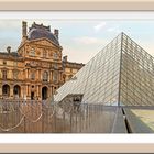 An einem Regentag vor dem Musée du Louvre, Paris