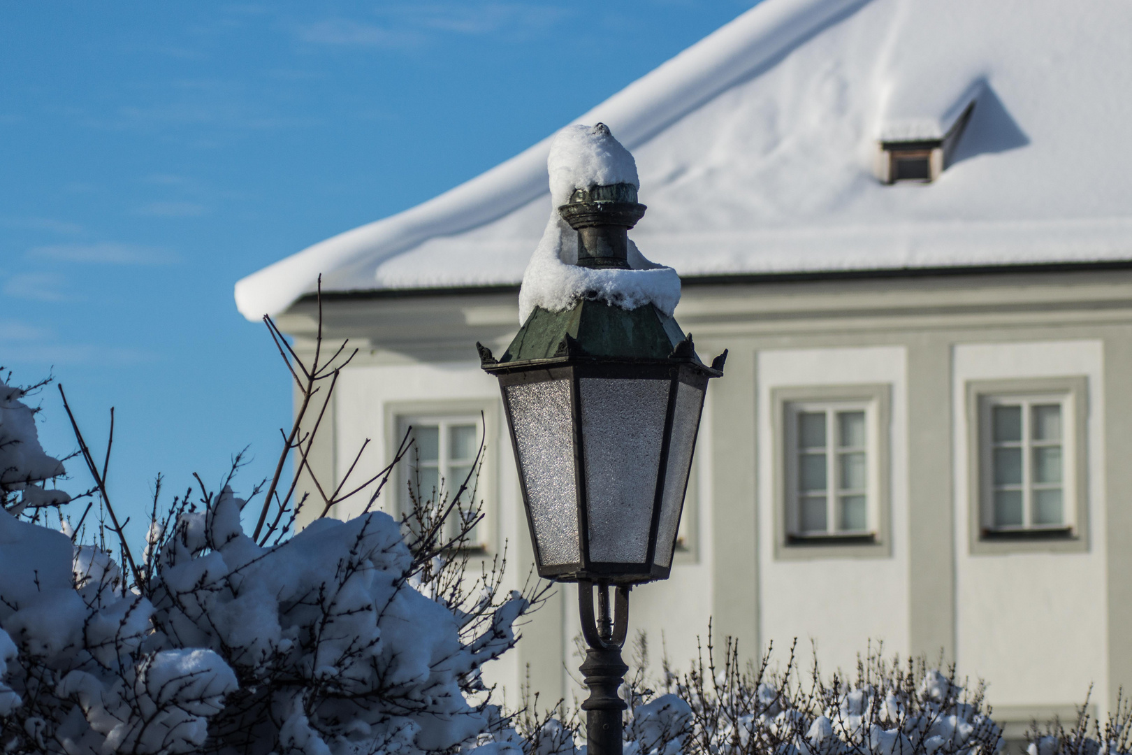 An einem traumhaften Wintertag auf dem Weg zum Nymphenburger Schloß