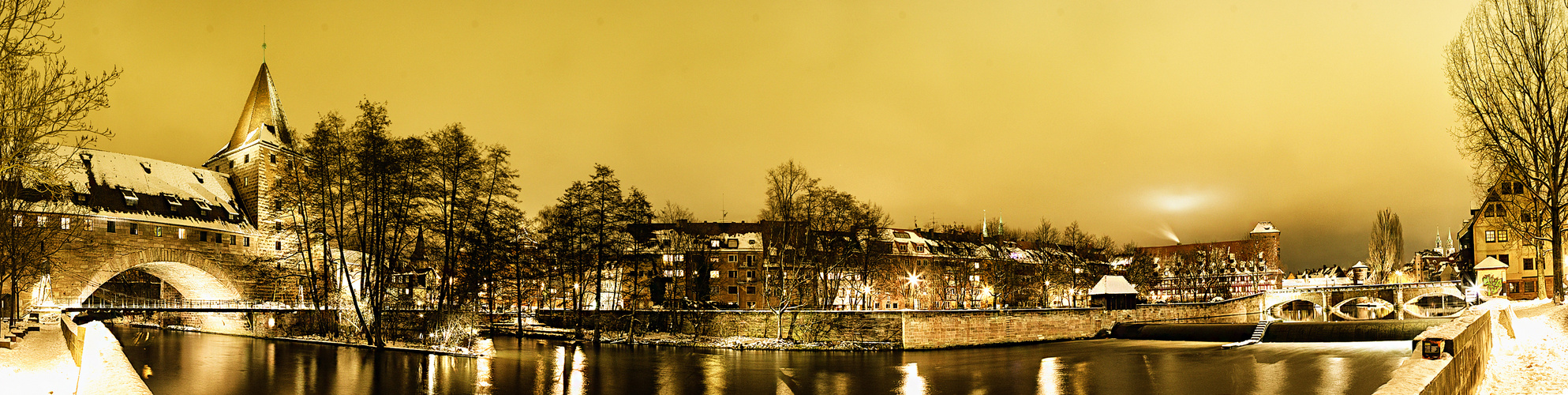 An einem Winterabend am Pegnitz