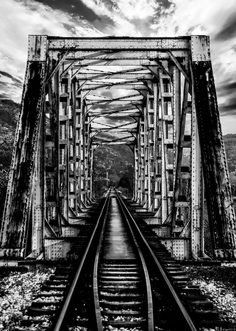 An Old, Rusted Railway Bridge in East Serbia