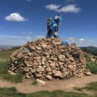 An ovoo on the hill top