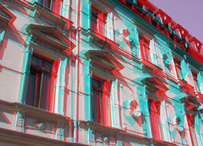 Anaglyphe 3D Hausfassade