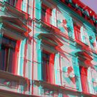 Anaglyphe 3D Hausfassade