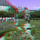 Anaglyphe - Bamberg - Rosengarten mit Blick zum Michelsberg