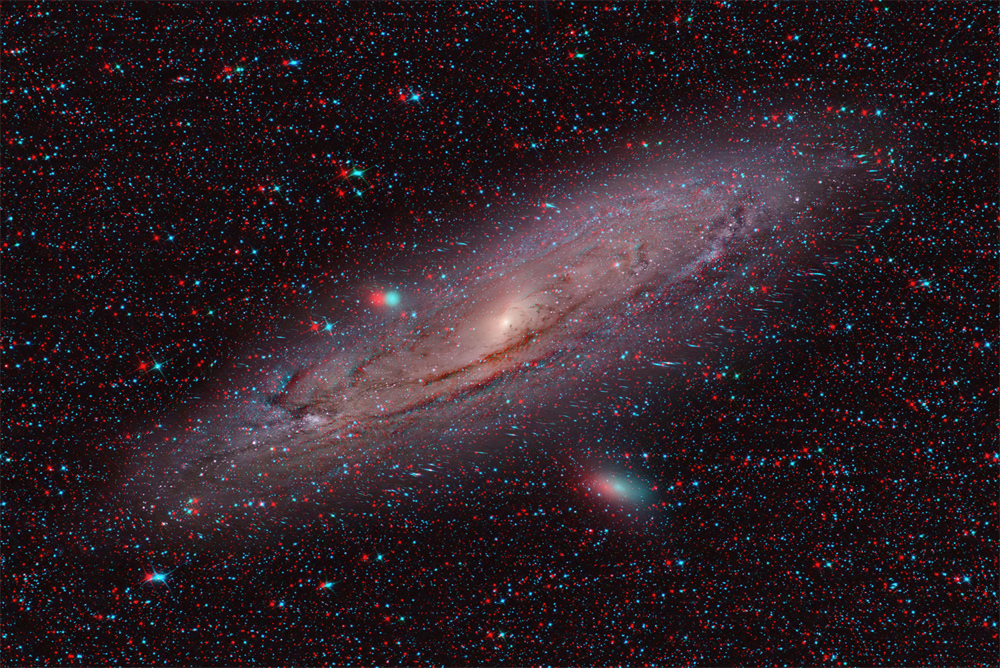 Anaglyphe - ein Ausflug zur Andromeda-Galaxie bei herrlicher Fernsicht ;-))