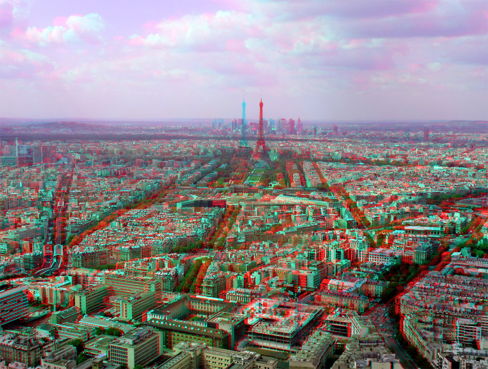 Anaglyphe - Paris - Blick vom Tour Montparnasse zum anderen Tour; Name fällt mir grade nicht ein ;-)