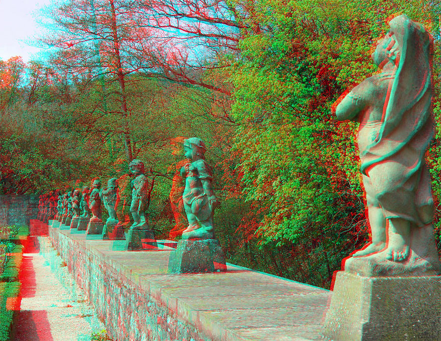 Anaglyphe - Weikersheim - Schlossgarten - Zwergenfiguren