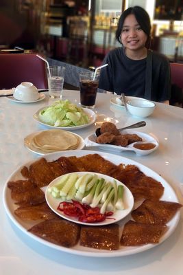 Ananda enjoys the Peking Duck