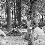 ANATOL, Schüler von Joseph Beuys vor 33 Jahren bei der Arbeit