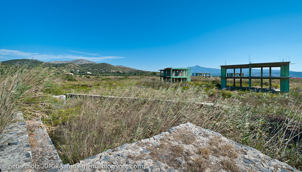 Ancient concrete monuments at Mykali bay / Samos, Greece, 2010