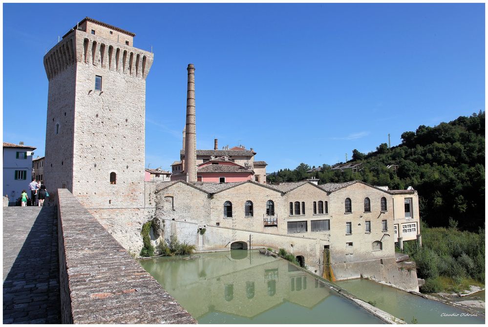 Ancient tower and abandoned factory in Fermignano