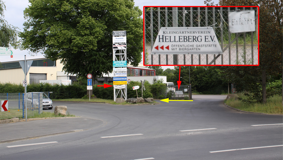 Anfahrt zum Restaurant Helleberg