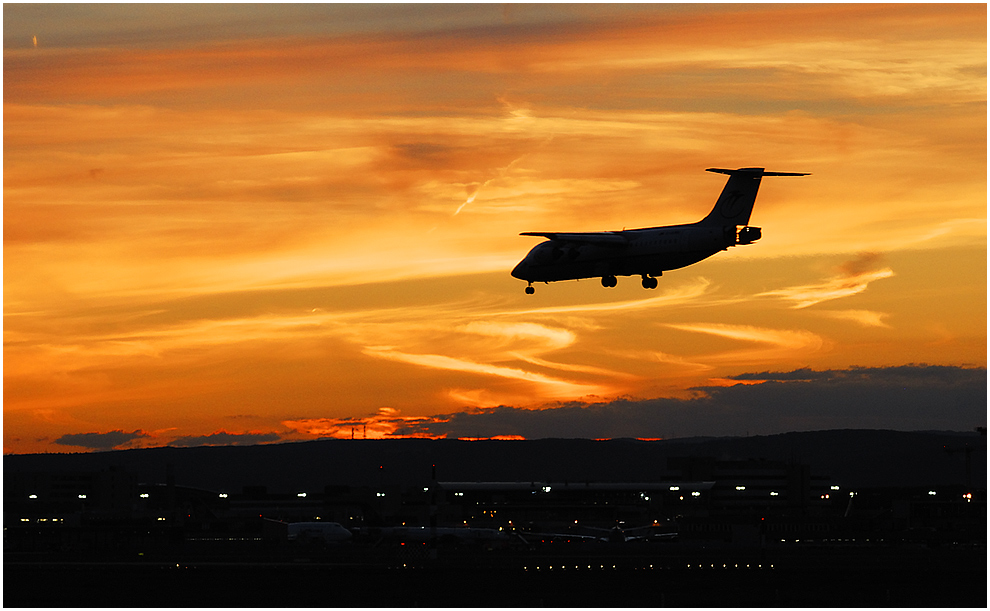 Anflug am Abend