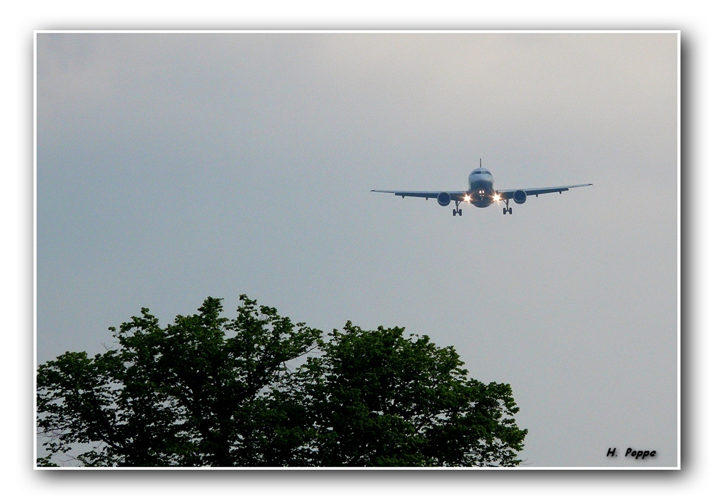 Anflug auf Finkenwerder.