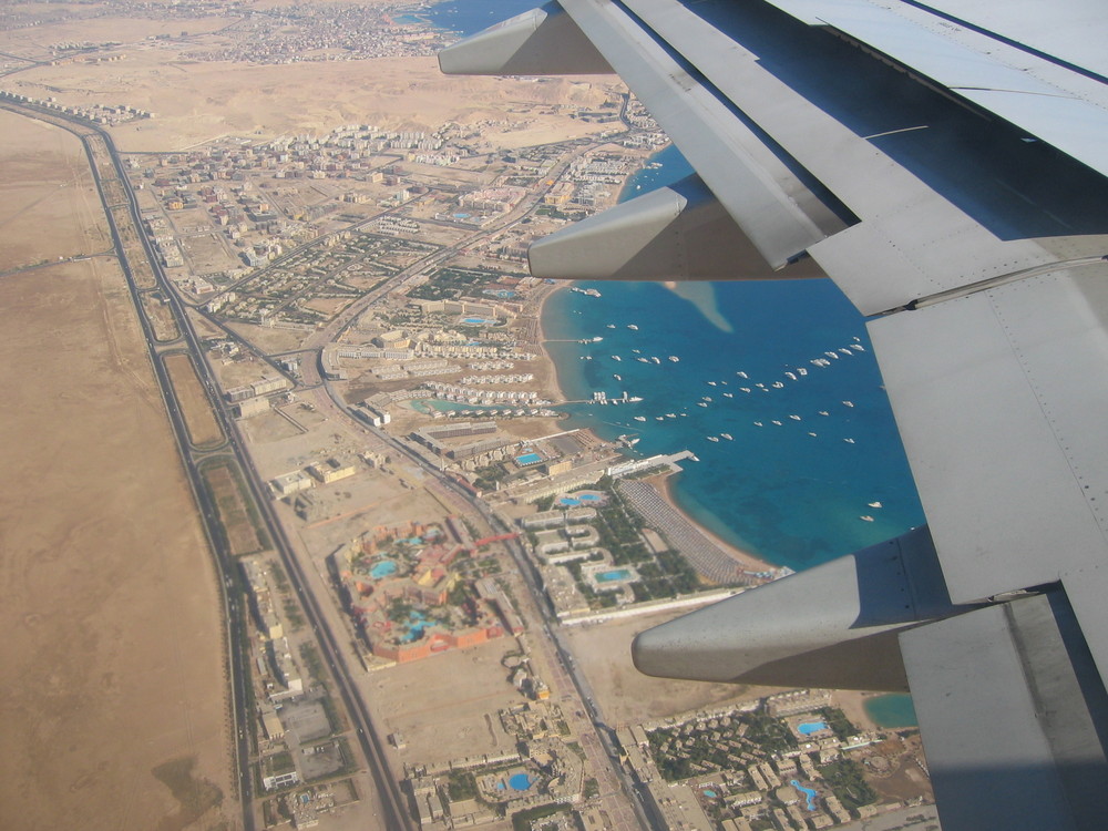 Anflug auf Hurghada (Ägypten)