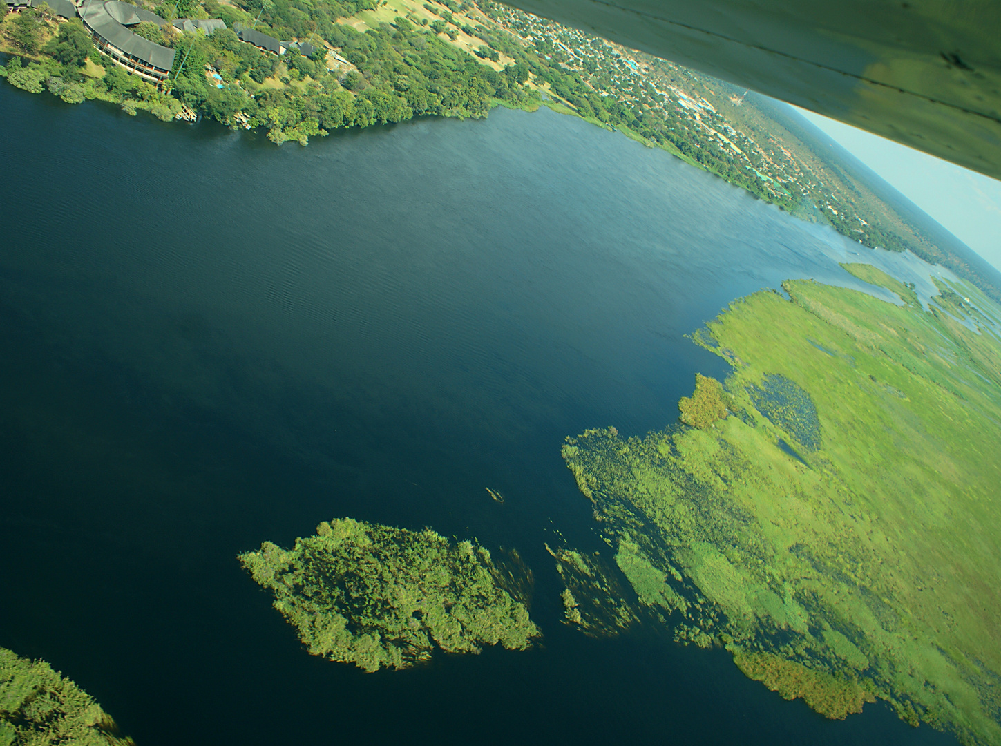 Anflug auf Impalila Island