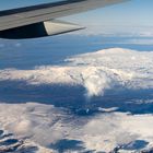 Anflug auf Island mit Blick auf den Vulkan