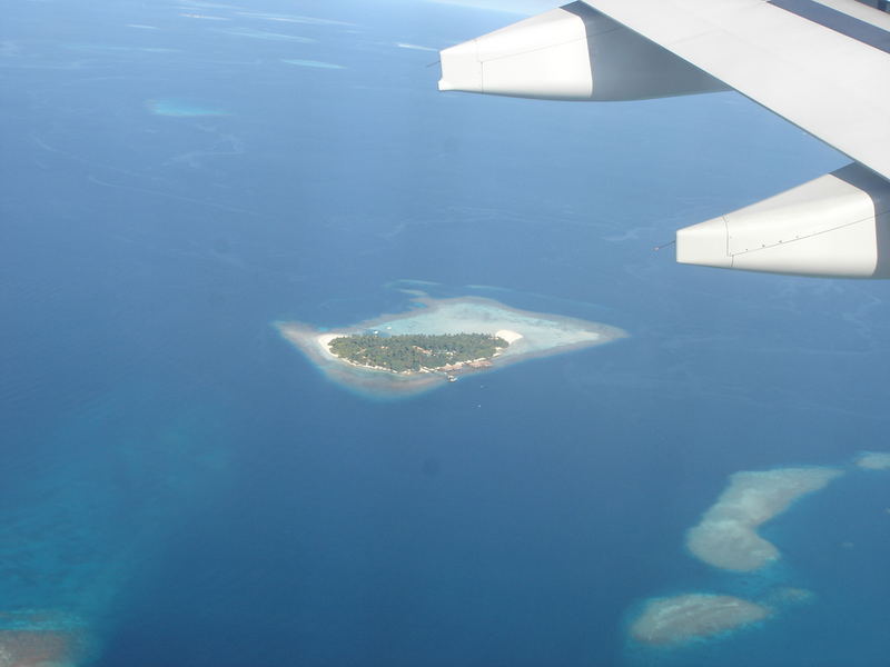 Anflug auf male (malediven)