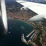 Anflug auf Nizza, Blick runter auf Cannes