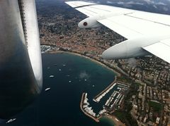 Anflug auf Nizza, Blick runter auf Cannes