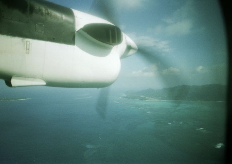 Anflug auf Praslin/ Seychellen