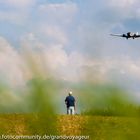 Anflug der JU-52 (HB-HOS) auf die Hahnweide