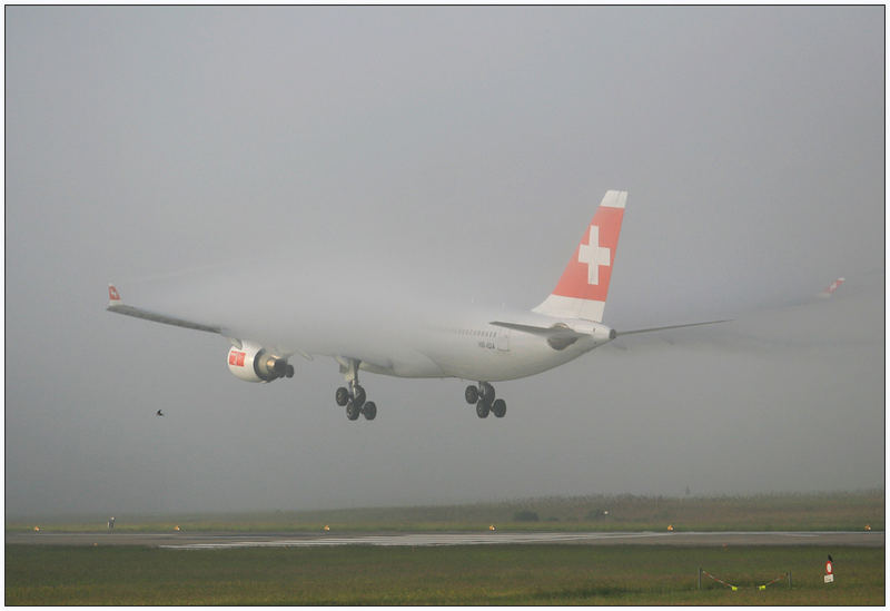 Anflug im Nebel