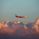 Anflug über'm Wolkenbett